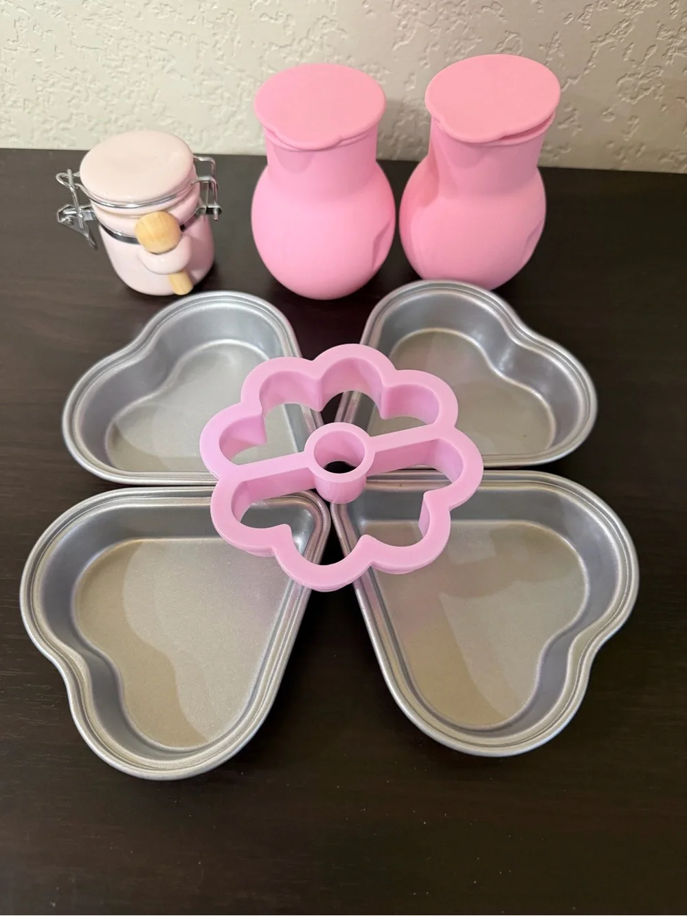 Pink Baking Bundle Heart Cake Pans & Chocolate Melting Pots